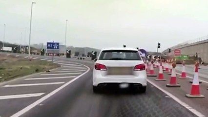 Driver takes wrong turn to avoid joining the M2 London-bound from Stockbury roundabout.