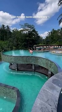 Une piscine dans les rizières à Bali