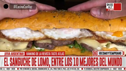 El sanguche de lomo fue elegido como uno de los mejores del mundo