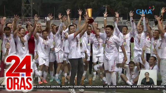 San Beda Red Booters, football champions matapos talunin ang Benilde Blazers | 24 Oras