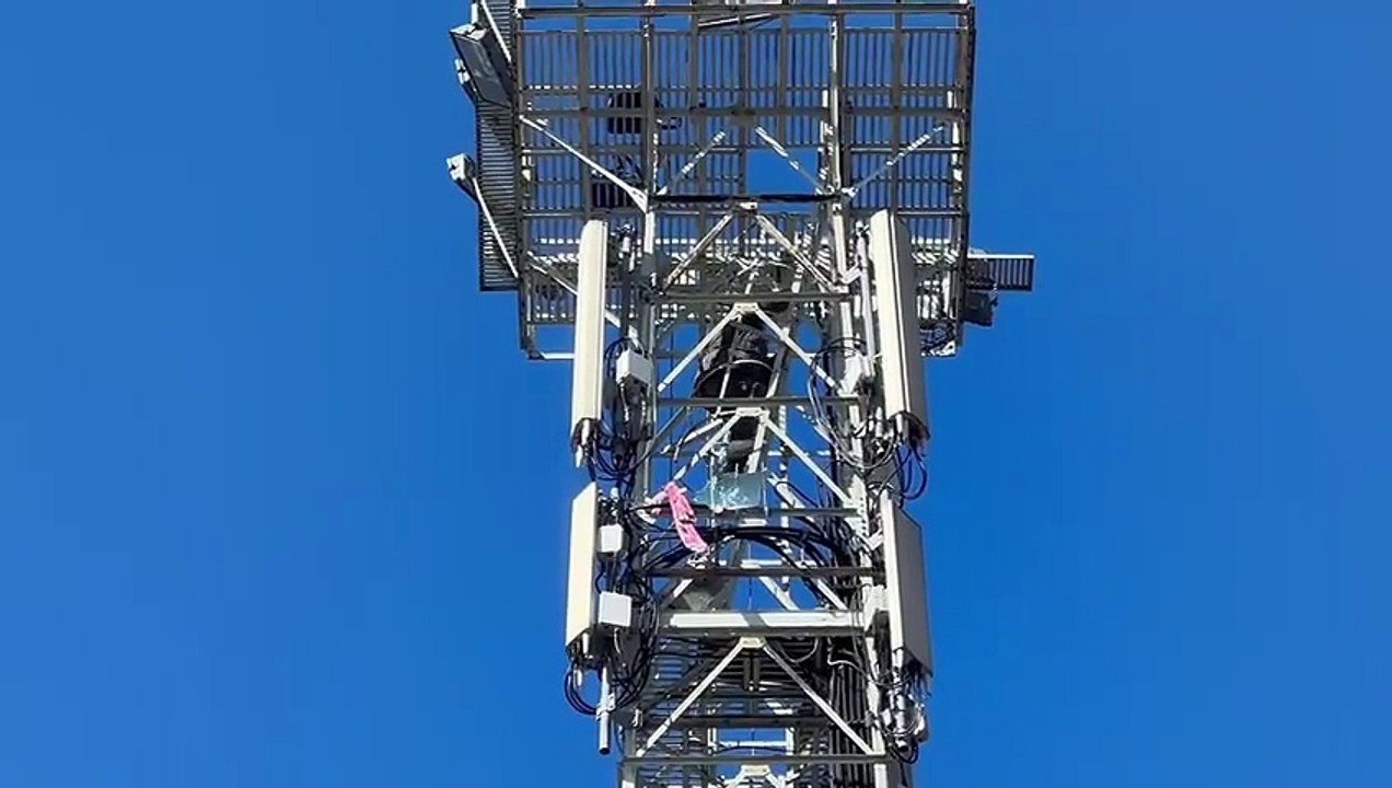 Lavoratori Gkn in protesta: striscione e fumogeni su un traliccio in Santa Maria Novella (Video New Press Photo)