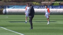 Inter, allenamento verso l'Atletico: Dimarco scatenato nel torello