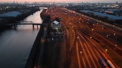 Drone footage of an Railway junction 
