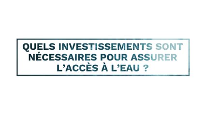 MDE 2024 - Interviews - Question 2 : Quels investissements sont nécessaires pour assurer l'accès à l'eau ?