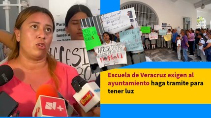 Escuela de Veracruz exigen al ayuntamiento haga tramite para tener luz