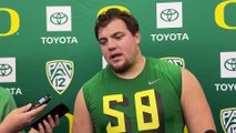 Jackson Powers-Johnson on NFL Draft Prep at Oregon Pro Day