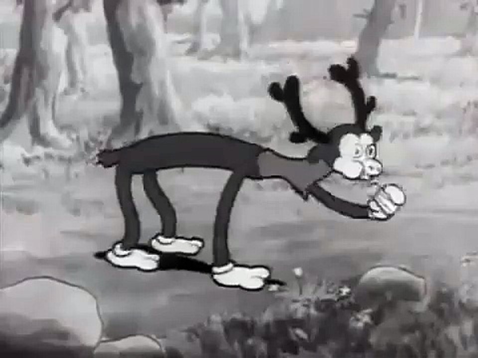 Betty Boop (1932) Hunting we will go, animated cartoon character designed by Grim Natwick at the request of Max Fleischer.