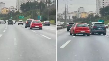 Ataşehir'de yol verme inatlaşması kazaya neden oldu