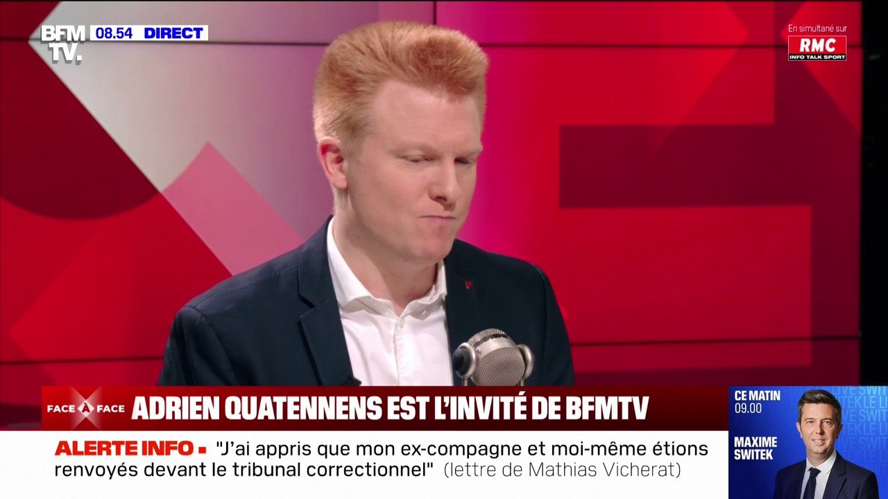 "Si vous avez des choses à vous reprocher, dites-le": Adrien Quatennens s'adresse aux auteurs de violences conjugales