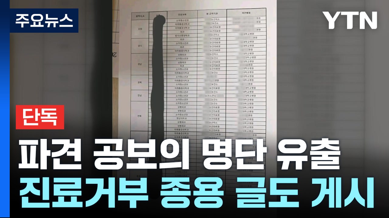 [단독] '공보의 명단 유출' 경찰 수사...의협 지도부도 재소환 / YTN