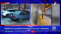 Surquillo: seudobarristas causan disturbios y atacan autos en la avenida Angamos