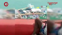 Tayland'da pet şişelerden yaptığı botla denize açılan adam mahsur kaldı