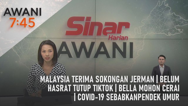 AWANI 7:45 [13/03/2024] – Malaysia terima sokongan Jerman | Belum hasrat tutup TikTok | Bella mohon cerai | COVID-19 sebabkan pendek umur