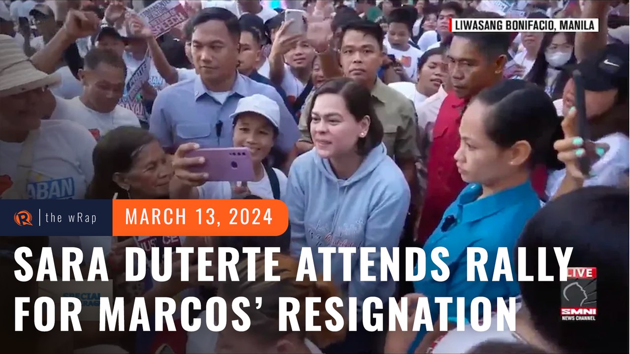 Muted support? Sara Duterte attends rally calli...