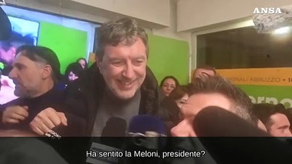 Marsilio: "Meloni? E' andata a dormire contenta e felice"