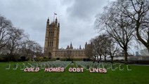 Headstones placed outside of parliament to show stark reality of cold deaths