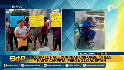 Colegio del Agustino le hace comprar hasta su carpeta y no lo dejan entrar a estudiar