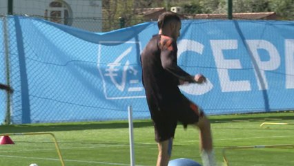 Olympique de Marseille training before taking 4-0 lead to Villareal