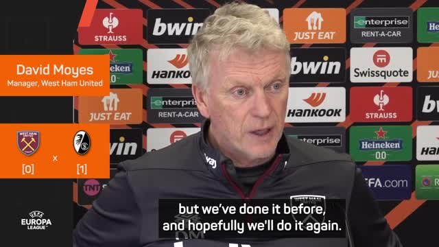 Moyes confident West Ham can achieve 'big task' to comeback against Freiburg