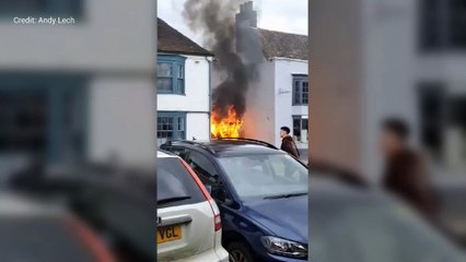Car fire at West Malling pub