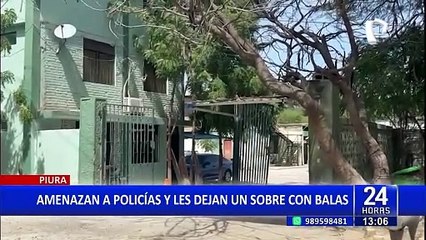 Piura: Delincuentes amenazan a policías y les dejan un sobre con balas