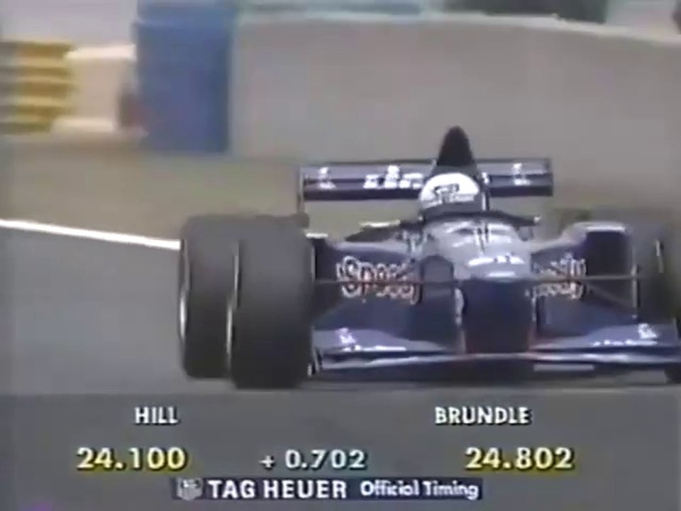F1 – Martin Brundle (Ligier Mugen-Honda V10) lap in qualifying – France 1995