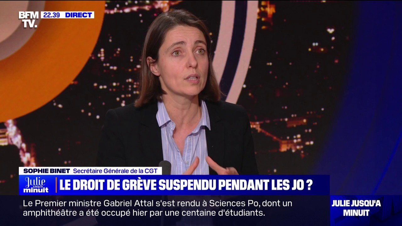 Sophie Binet (CGT): "On a un gouvernement qui a oublié que la réussite des Jeux [Olympiques], c'était d'abord le travail de centaines de milliers de travailleurs et travailleuses"