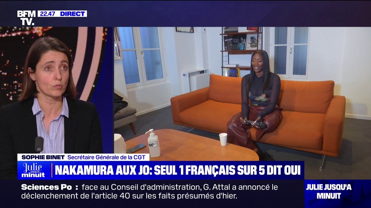 Sophie Binet (CGT) sur Aya Nakamura: "C'est très bien qu'elle incarne la France à la cérémonie d'ouverture des Jeux"