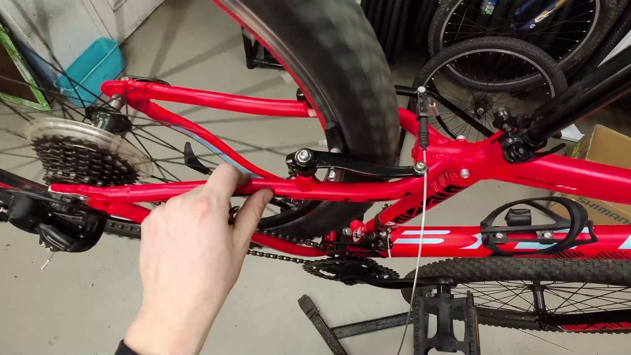 Bike Rear VBrake Adjustment. Bicycle brake cable replacement. ASMR