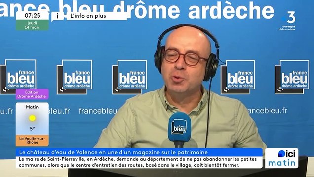 L'info en plus du 14/03 : un château d'eau à Valence mis en par le magazine Mission Patrimoine