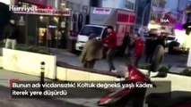 İstanbul’da vicdanları yaralayan olay: Koltuk değnekli yaşlı kadını iterek yere düşürdü