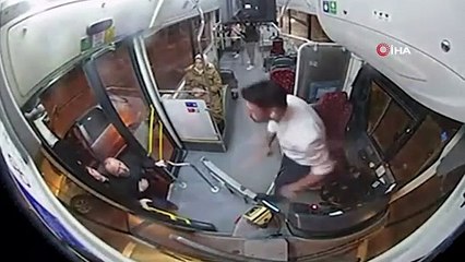 Başakşehir’de İETT otobüs şoförünü bıçaklanma anı kamerada