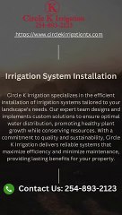 Irrigation System Installation