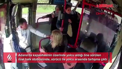 Halk otobüsünde sopalı ‘fazla yolcu’ kavgası