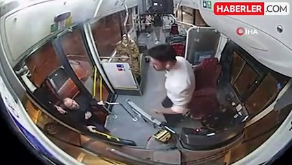 Başakşehir'de İETT otobüs şoförünün bıçaklanma anı kamerada