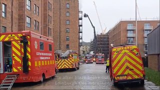 Fire fighters continue to tackle blaze at Bonnington block of flats
