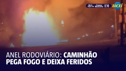 Caminhão com carga de combustível tomba, pega fogo, incendeia casas e deixa feridos