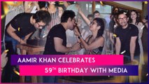 Aamir Khan Celebrates 59th Birthday With Media; Feeds Cake To Ex-Wife Kiran Rao
