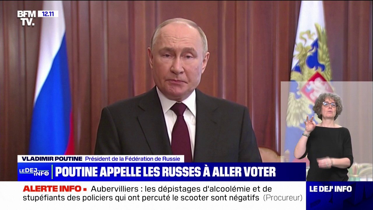"Je vous demande de vous déplacer": Vladimir Poutine exhorte les Russes à aller voter pour l'élection présidentielle