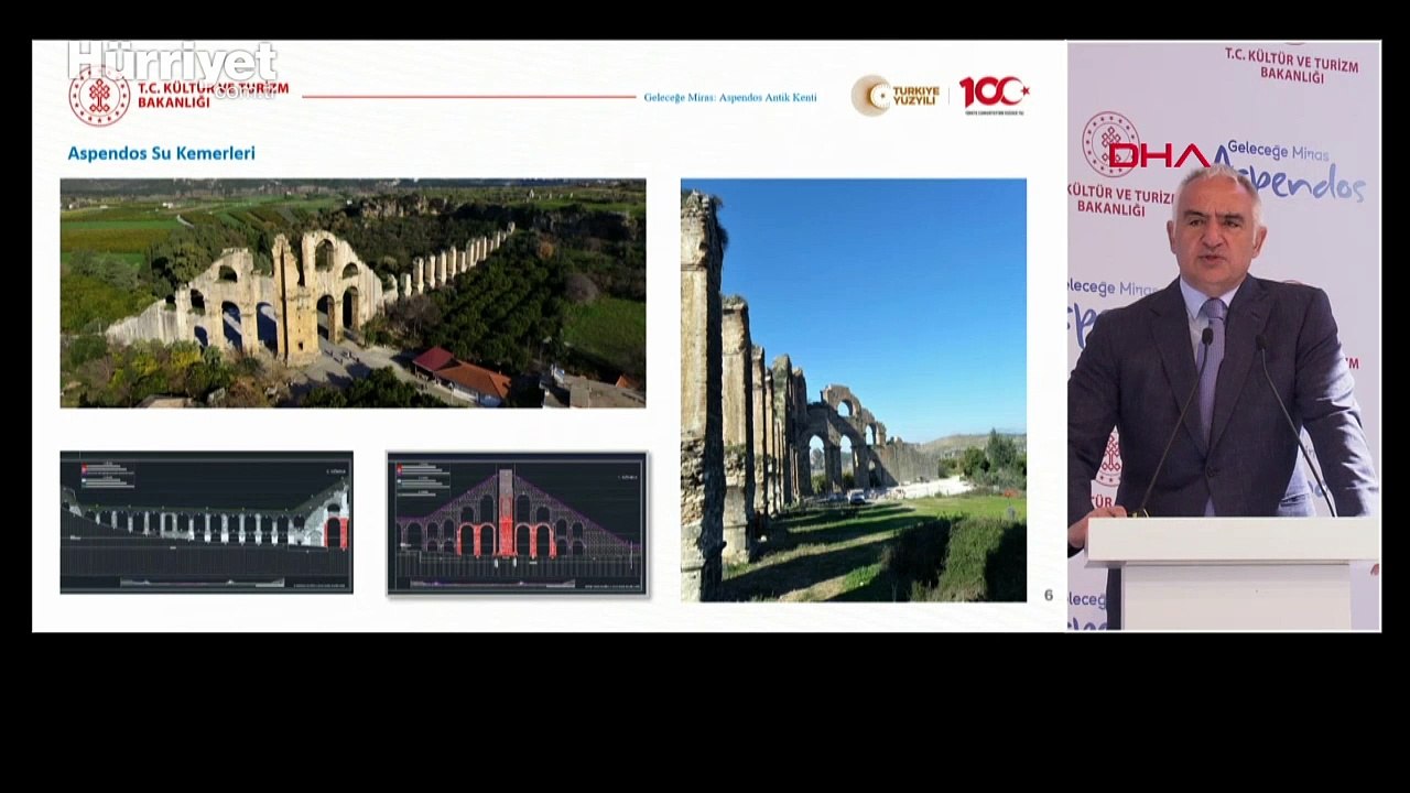 Bakan Ersoy'dan Aspendos Antik Kenti açıklaması! 4 yıllık çalışma periyodunu anlattı