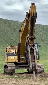 Des lionnes endormies sur une pelleteuse