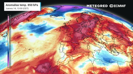 Anomalía de temperatura prevista a 1400 metros