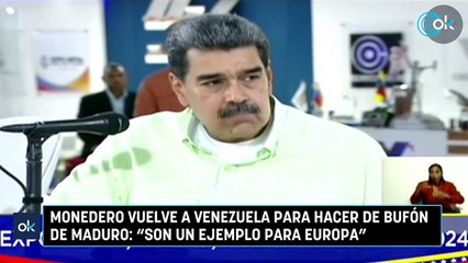 Monedero vuelve a Venezuela para hacer de bufón de Maduro: "Son un ejemplo para Europa"