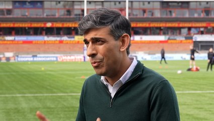 Sunak refuses to answer if he will return Frank Hester donation during rugby club visit