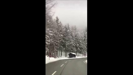 Spitzingsee Gölü Yan Yol - Bavyera, Almanya -KAR