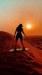 Sandboarding experience at Dubai Safari Desert