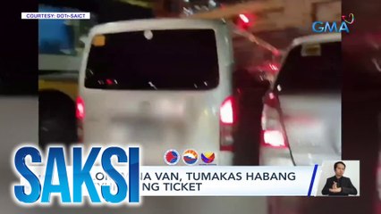 Kolorum na van, tumakas habang iniisyuhan ng ticket | Saksi