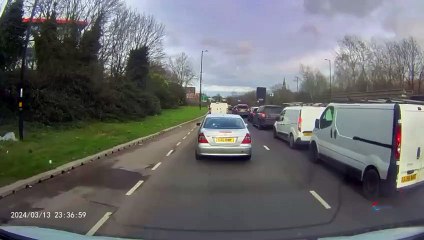 Download Video: Shocking footage shows Birmingham bus ploughing into a car after driver pulls into bus lane