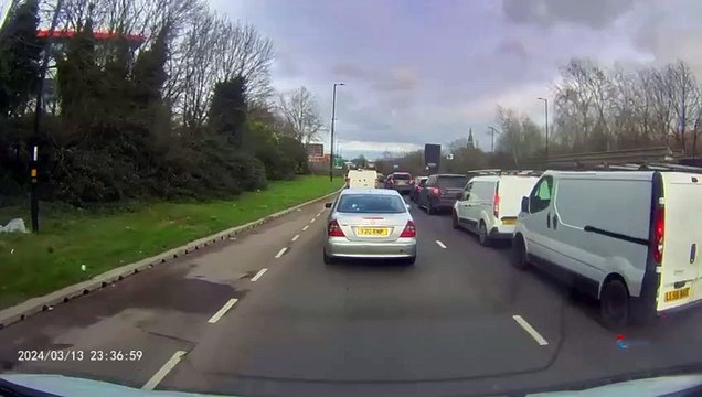 Shocking footage shows Birmingham bus ploughing into a car after driver pulls into bus lane