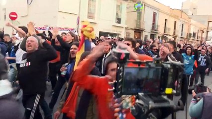 Les supporters de l'OM défilent dans les rues de Villarreal - Foot - Ligue Europa